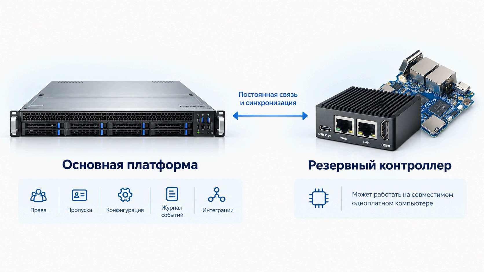 Primary server and backup software controller